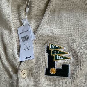 Lacoste cream cardigan sweater